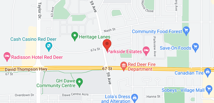 map of 6731A&B 59 Avenue